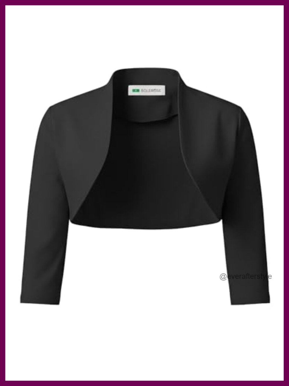 3/4 Sleeve Formal Bolero Shrug Tailored Open Front Stretch Women's